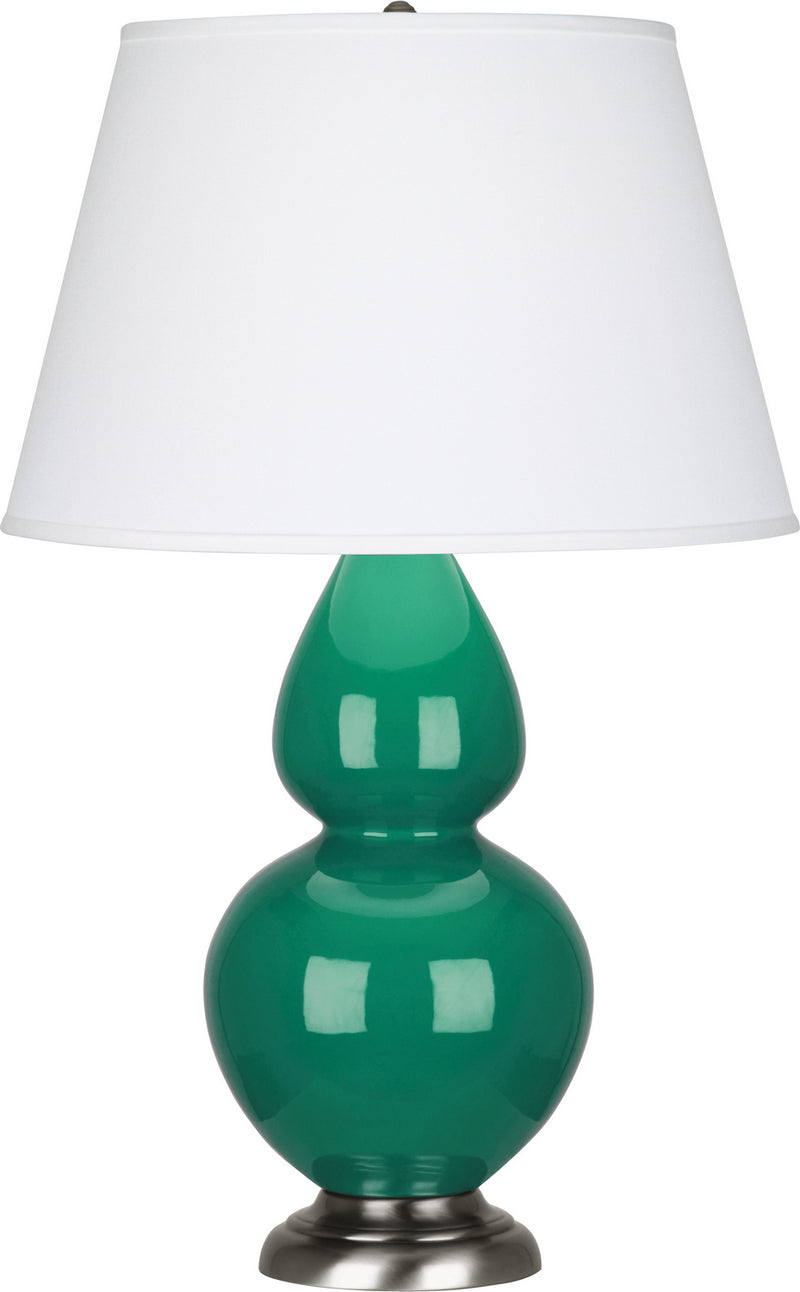 Robert Abbey (EG22X) Double Gourd Table Lamp with Pearl Dupioni Fabric Shade