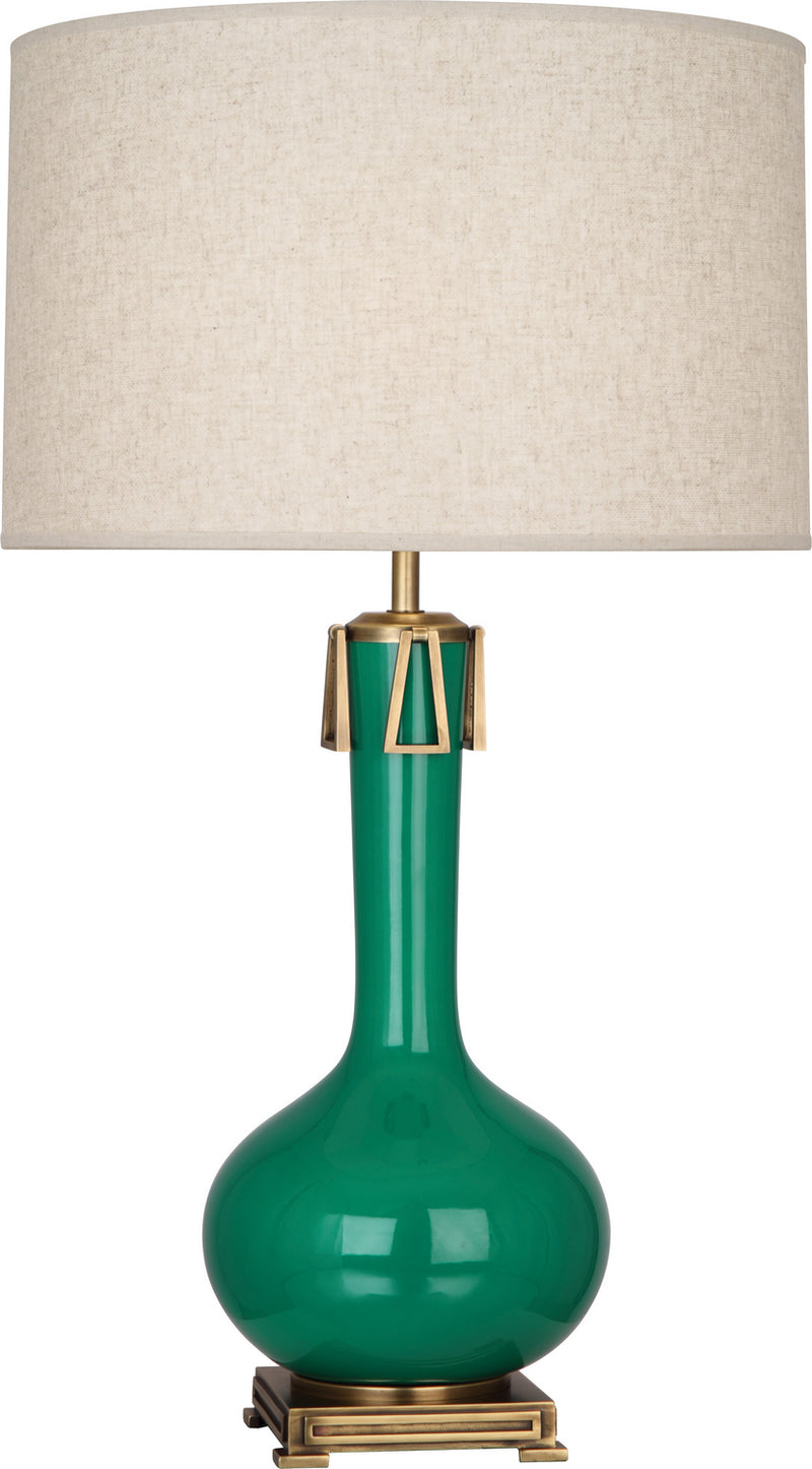 Robert Abbey (EG992) Athena Table Lamp with Open Weave Heather Linen Shade