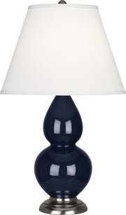 Robert Abbey (MB12X) Small Double Gourd Accent Lamp with Pearl Dupioni Fabric Shade