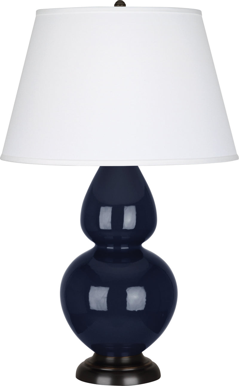 Robert Abbey (MB21X) Double Gourd Table Lamp with Pearl Dupioni Fabric Shade