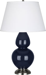 Robert Abbey (MB22X) Double Gourd Table Lamp with Pearl Dupioni Fabric Shade