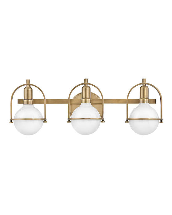 Somerset Three Light Vanity in Heritage Brass