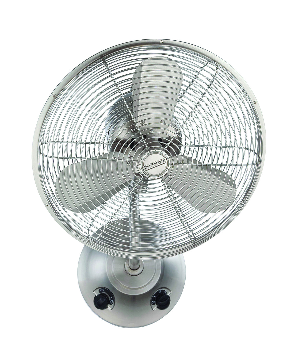 Bellows I Wall Fans in Brushed Polished Nickel, Control Knobs