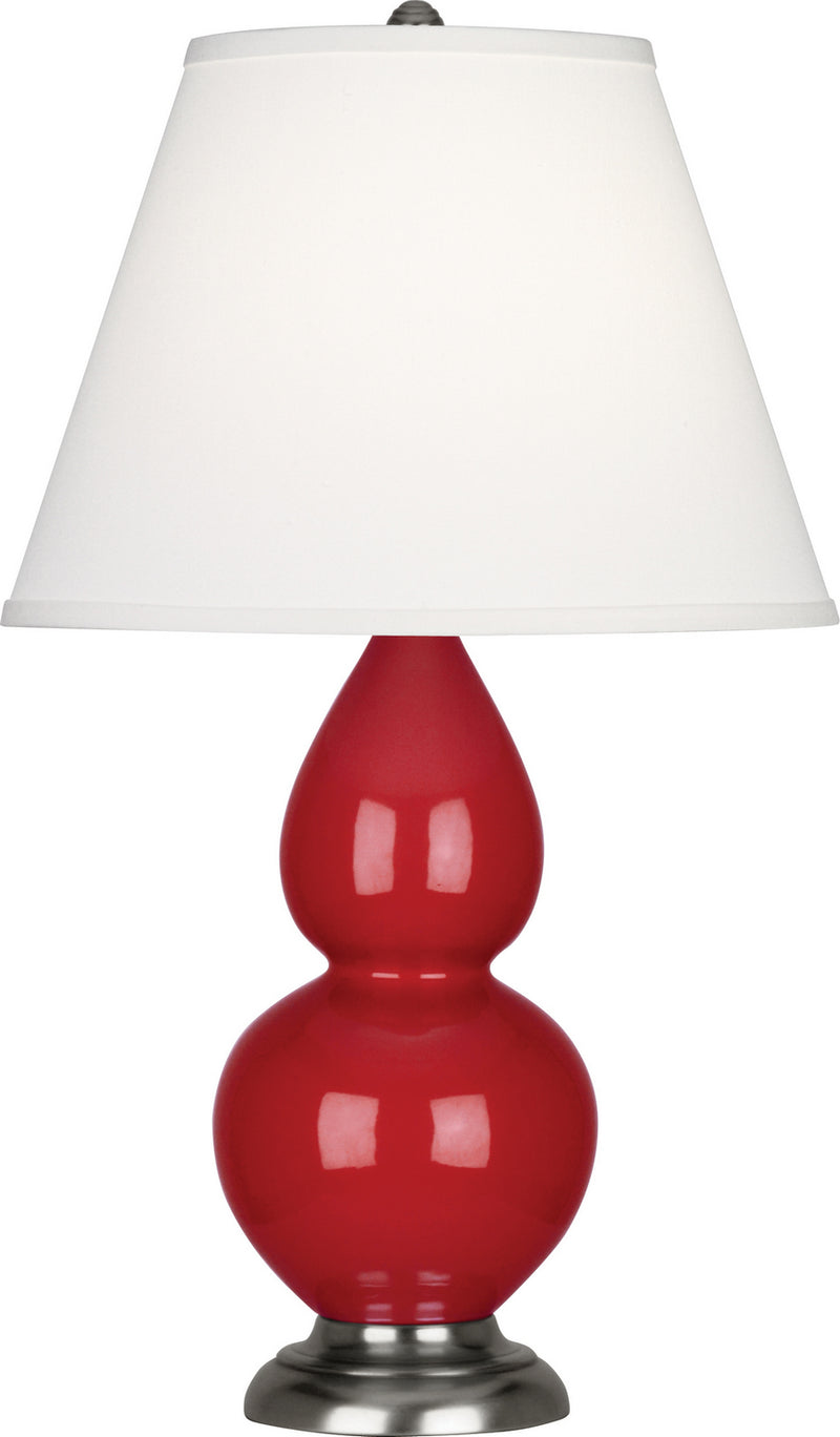 Robert Abbey (RR12X) Small Double Gourd Accent Lamp with Pearl Dupioni Fabric Shade