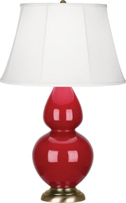 Robert Abbey (RR20) Double Gourd Table Lamp with Ivory Stretched Fabric Shade