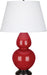 Robert Abbey (RR21X) Double Gourd Table Lamp with Pearl Dupioni Fabric Shade