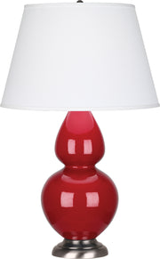 Robert Abbey (RR22X) Double Gourd Table Lamp with Pearl Dupioni Fabric Shade
