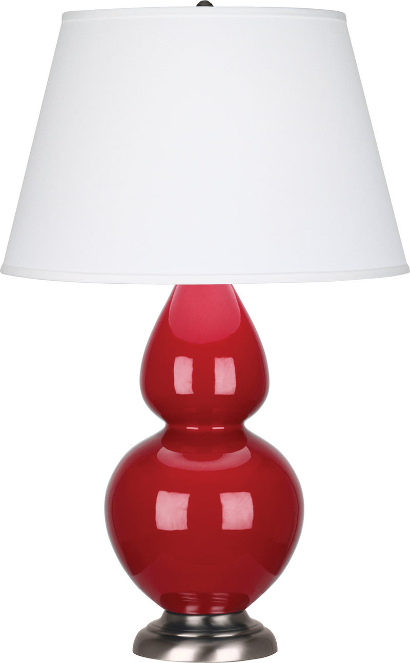 Robert Abbey (RR22X) Double Gourd Table Lamp with Pearl Dupioni Fabric Shade
