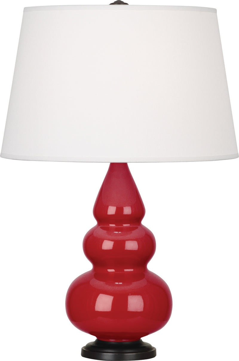 Robert Abbey (RR31X) Small Triple Gourd Accent Lamp with Pearl Dupioni Fabric Shade