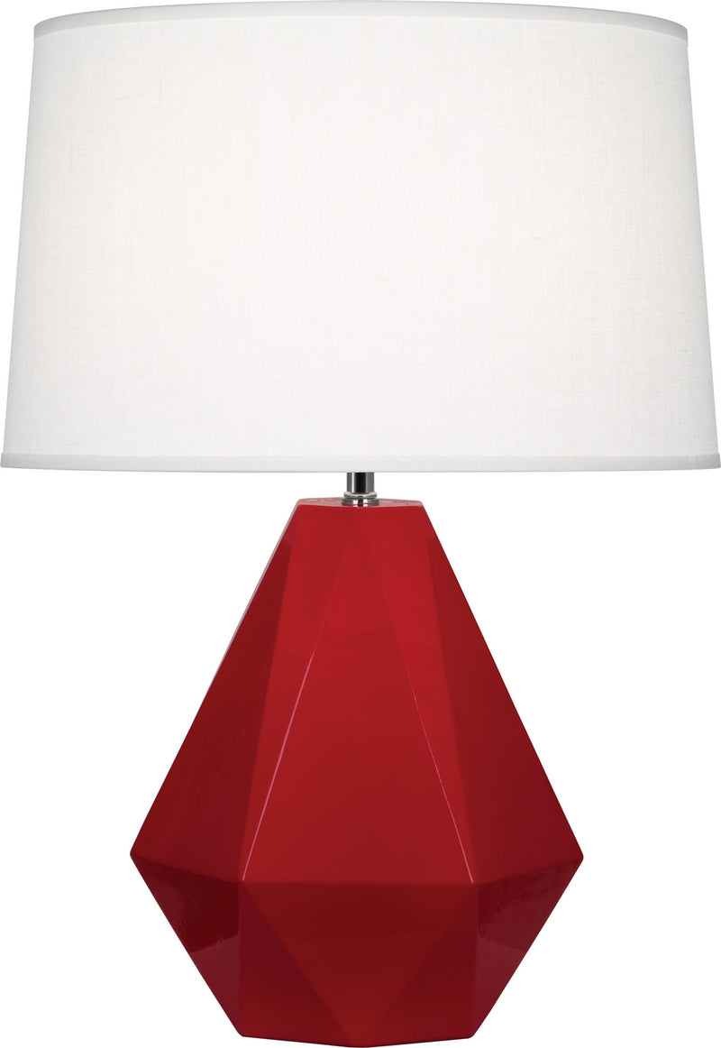 Robert Abbey (RR930) Delta Table Lamp with Oyster Linen Shade