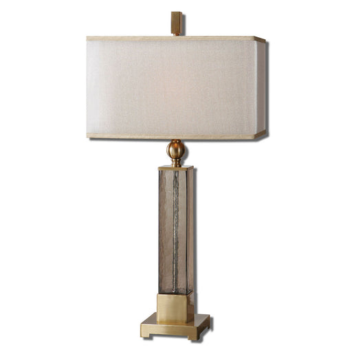 Uttermost's Caecilia Amber Glass Table Lamp Designed by Carolyn Kinder