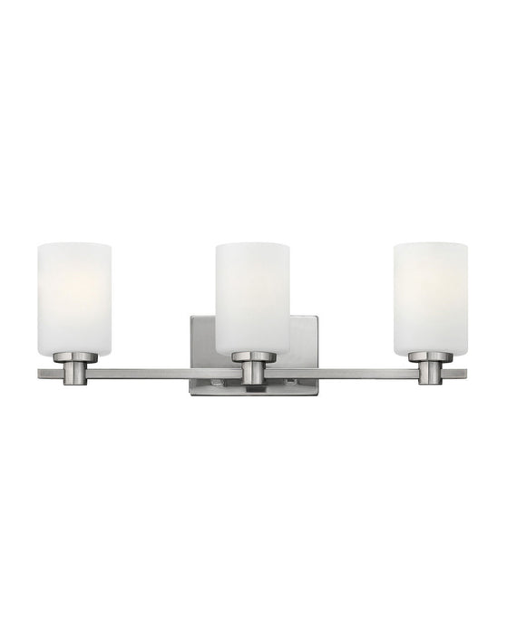 Karlie Three Light Vanity in Brushed Nickel