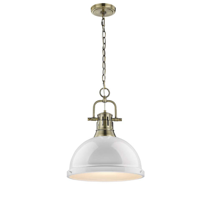 Duncan 1-Light Pendant with Chain in Aged Brass