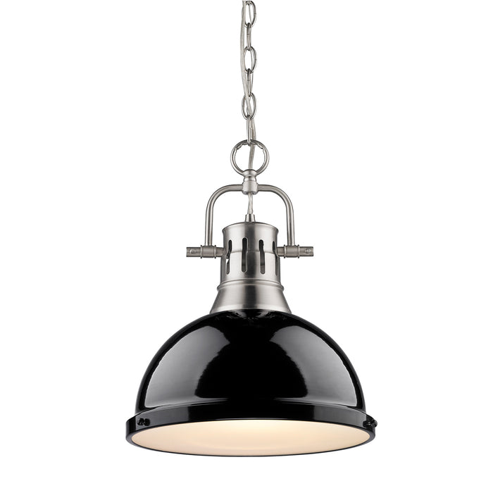 Duncan 1-Light Pendant with Chain in Pewter