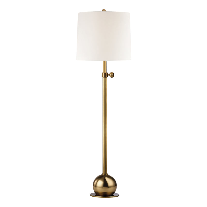 Marshall 1 Light Adjustable Floor Lamp in Vintage Brass