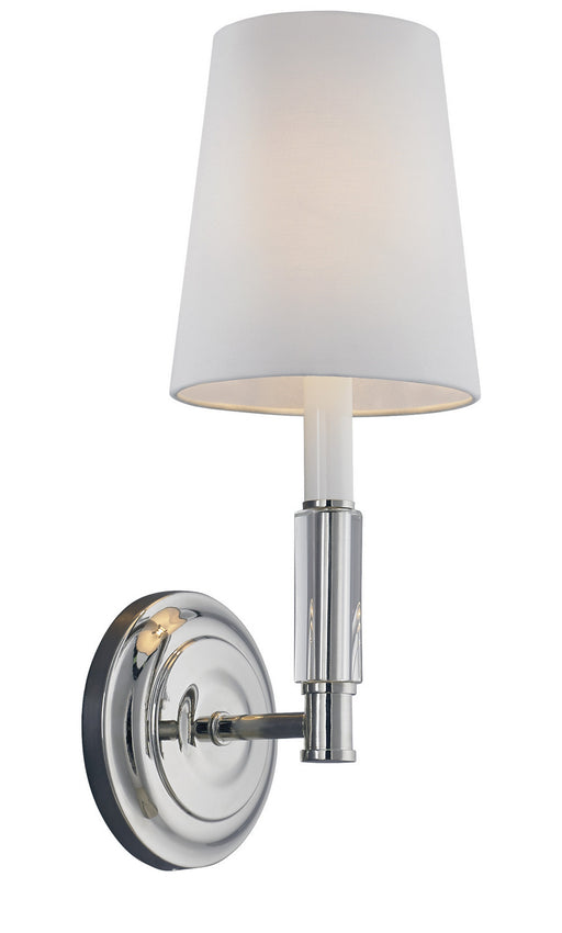Lismore Bath Sconce in Polished Nickel with White�Hardback Shade