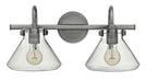 Congress Small Retro Glass Two Light Vanity in Antique Nickel - Lamps Expo