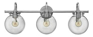 Congress Globe Glass Three Light Vanity in Chrome - Lamps Expo