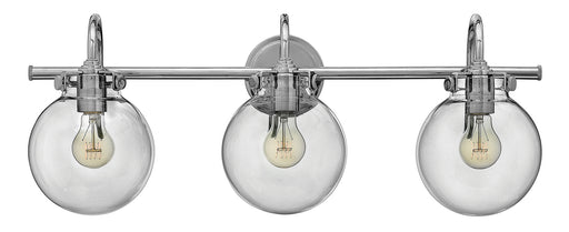 Congress Globe Glass Three Light Vanity in Chrome - Lamps Expo