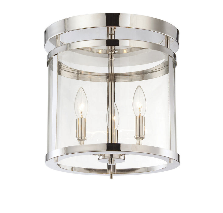 Penrose 3-Light Semi-Flush in Polished Nickel