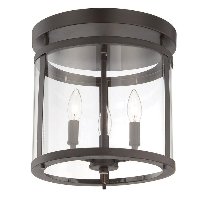 Penrose 3-Light Semi-Flush in English Bronze