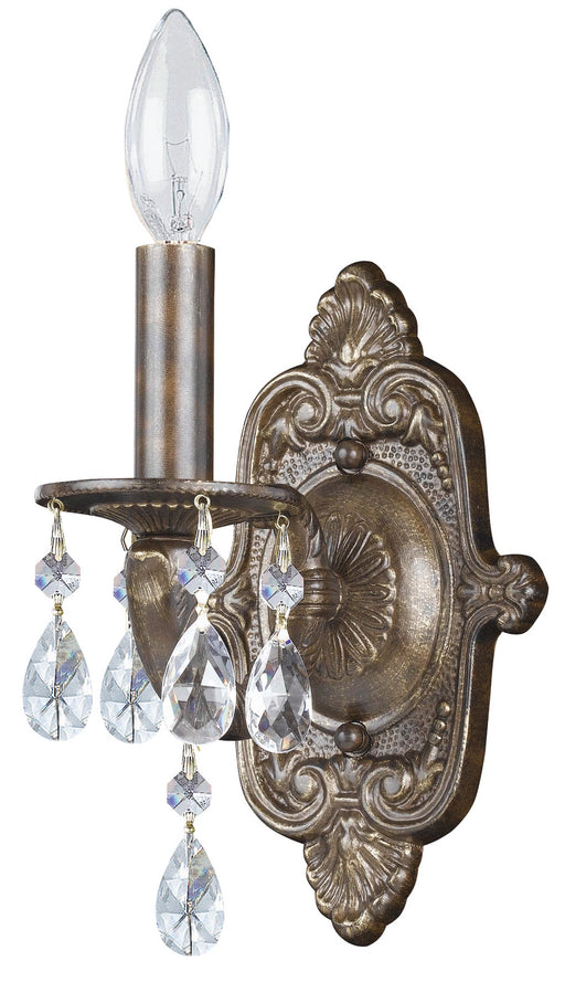 Paris Market 1 Light Wall Mount in Venetian Bronze with Clear Swarovski Strass Crystal