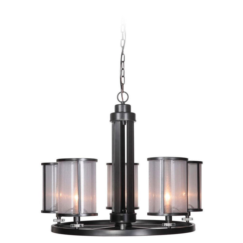 Danbury 5-Light Chandelier in Matte Black