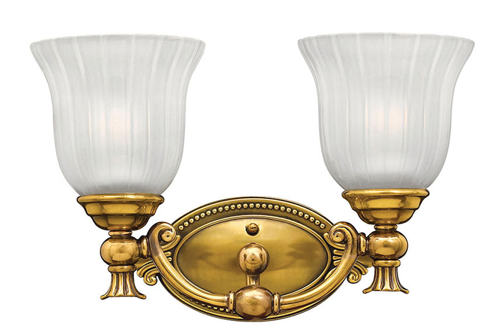 Francoise Two Light Vanity in Burnished Brass