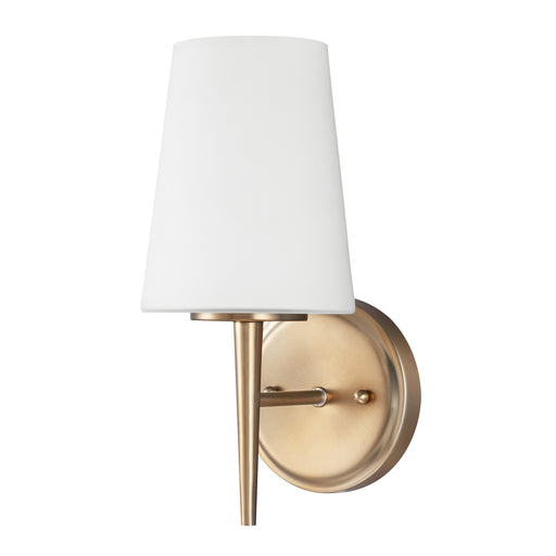 Driscoll One Light Wall/Bath Sconce in Satin Bronze with Cased Opal Etched�Glass