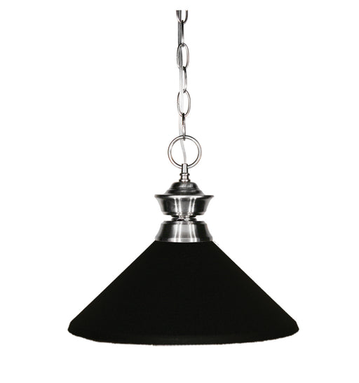 Shark 1 Light Pendant in Brushed Nickel with Matte Black Shade