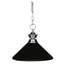 Shark 1 Light Pendant in Brushed Nickel with Matte Black Shade