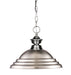 Shark 1 Light Pendant in Brushed Nickel with Brushed Nickel Shade