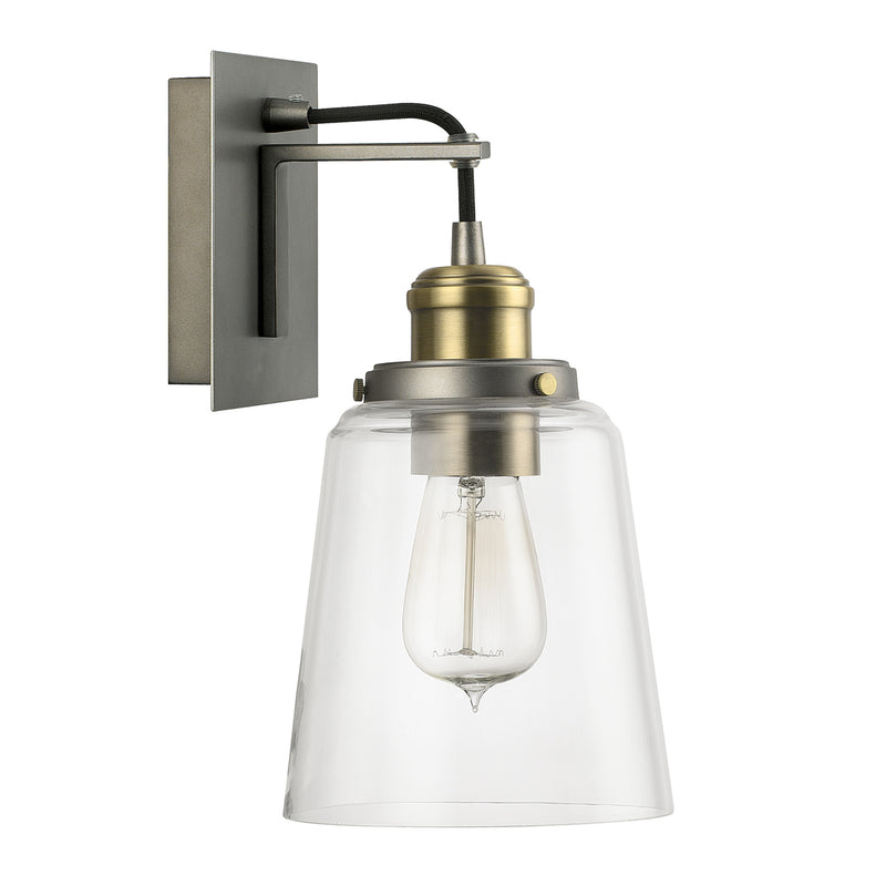Sconce 1 Light Sconce in Graphite with Aged Brass