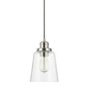 Pendants 1 Light Pendant in Brushed Nickel