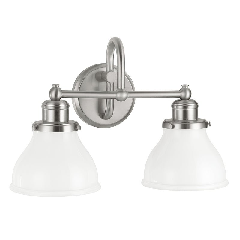 Baxter 2 Light Vanity in Brushed Nickel