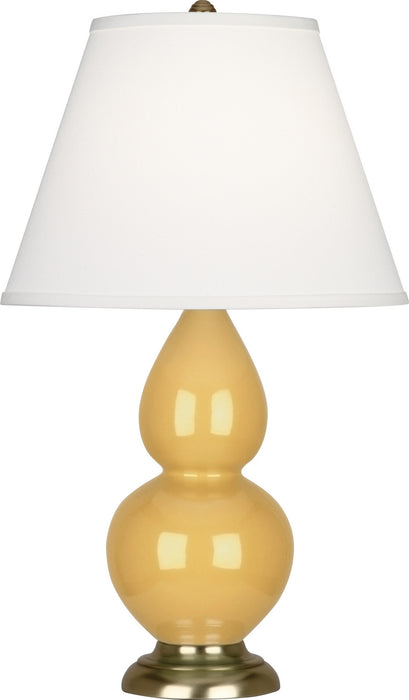 Robert Abbey (SU10X) Small Double Gourd Accent Lamp with Pearl Dupioni Fabric Shade
