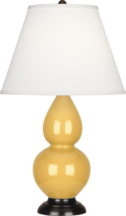 Robert Abbey (SU11X) Small Double Gourd Accent Lamp with Pearl Dupioni Fabric Shade