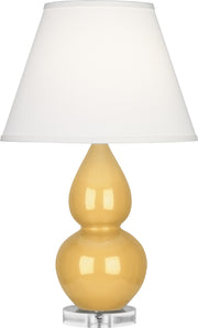 Robert Abbey (SU13X) Small Double Gourd Accent Lamp with Pearl Dupioni Fabric Shade
