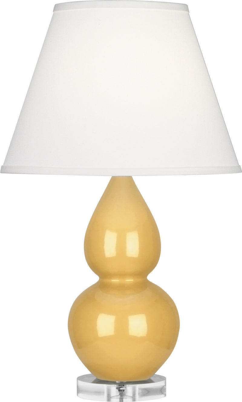 Robert Abbey (SU13X) Small Double Gourd Accent Lamp with Pearl Dupioni Fabric Shade