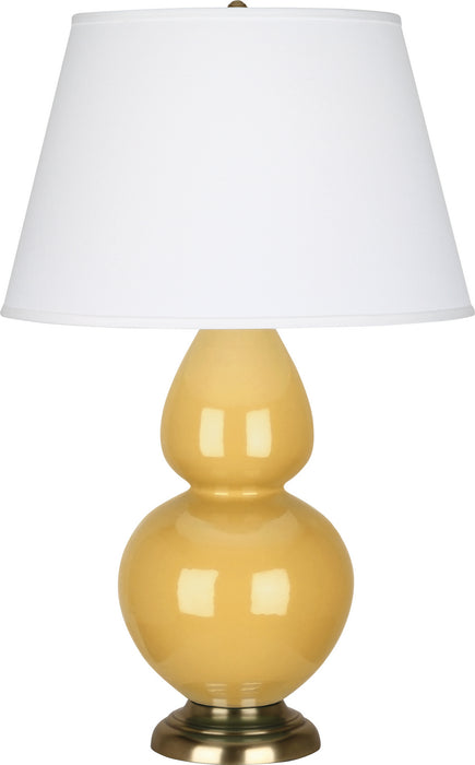 Robert Abbey (SU20X) Double Gourd Table Lamp with Pearl Dupioni Fabric Shade