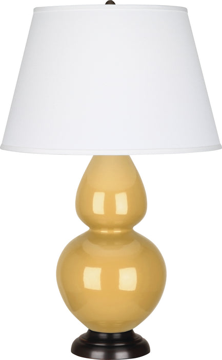 Robert Abbey (SU21X) Double Gourd Table Lamp with Pearl Dupioni Fabric Shade