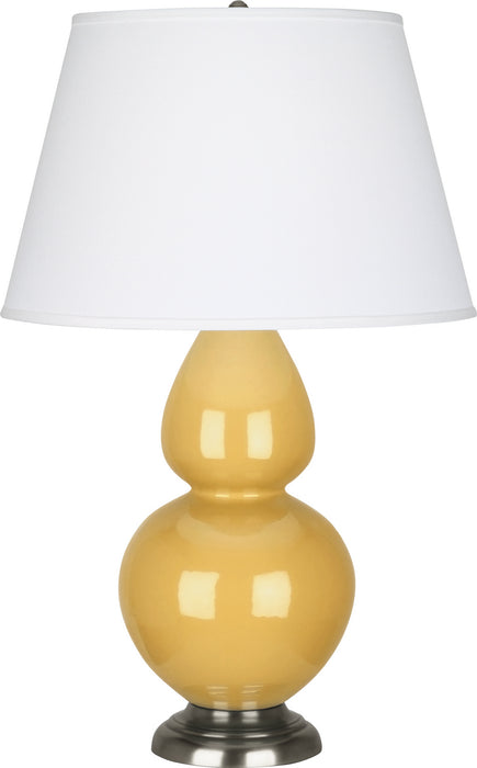 Robert Abbey (SU22X) Double Gourd Table Lamp with Pearl Dupioni Fabric Shade