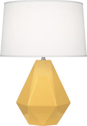 Robert Abbey (SU930) Delta Table Lamp with Oyster Linen Shade