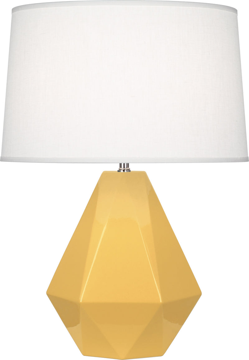 Robert Abbey (SU930) Delta Table Lamp with Oyster Linen Shade