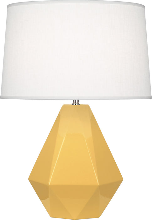 Robert Abbey (SU930) Delta Table Lamp with Oyster Linen Shade