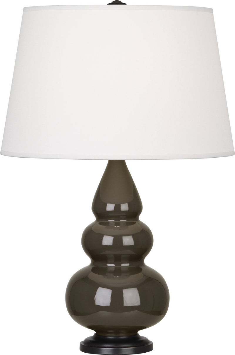 Robert Abbey (TE31X) Small Triple Gourd Accent Lamp with Pearl Dupioni Fabric Shade