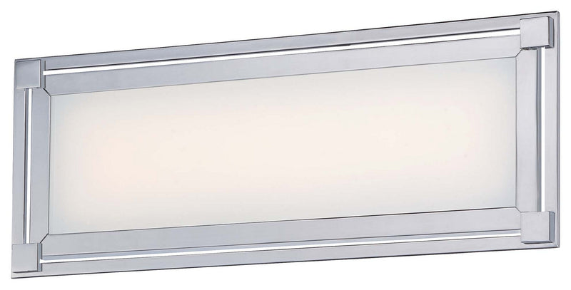 Framed LED Bath in Chrome with White Glass
