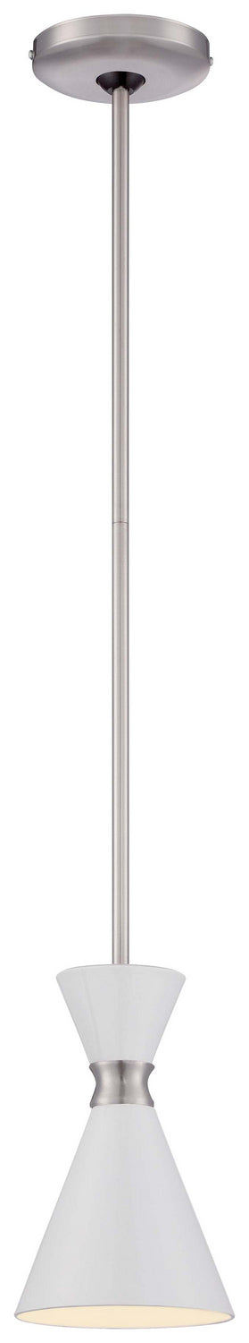 Conic 1 Light Mini Pendant in Glitter Gloss White with Glitter Gloss White