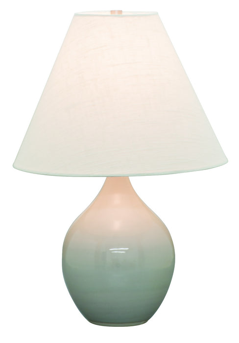 Scatchard 19 Inch Stoneware Accent Lamp in Gray Gloss with Cream Linen Hardback