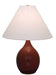 Scatchard 22.5 Inch Stoneware Table Lamp in Copper Red with Cream Linen Hardback